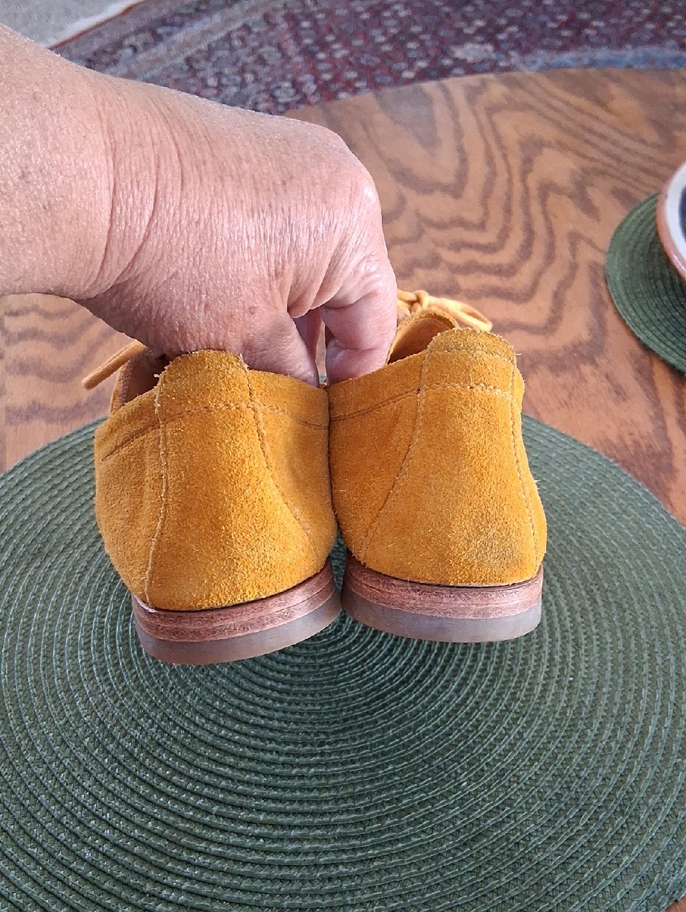 n.d.c Made By Hand Mustard Suede Academia Preppy Lace Up Oxfords Size 39 - Picture 6 of 10